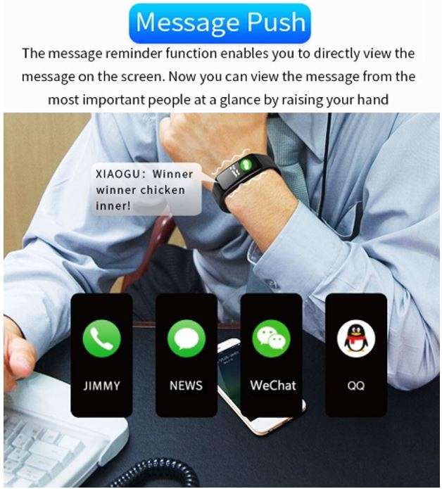 Bluetooth Fitness Tracker - Monitor Heart Rate, Blood Pressure, Blood Oxygen, Calories, Distance