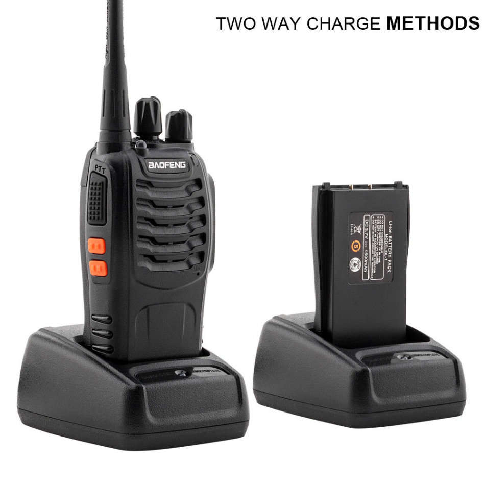 2 X Handheld Walkie Talkie Hand Radio Set with 16 Channels, 3 - 5 km talking range etc