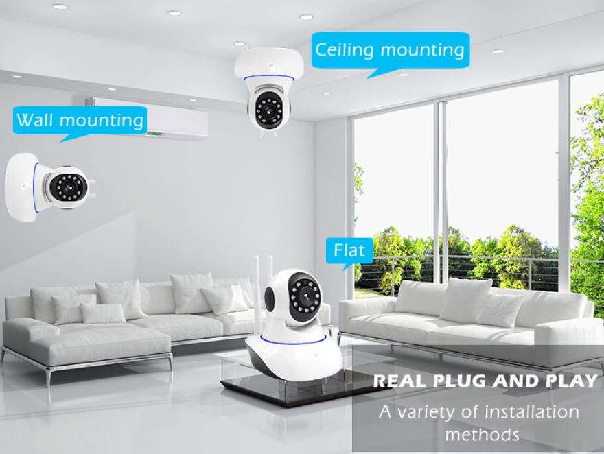 Double Antenna Wireless CCTV Surveillance Security Camera with Pan/Tilt/Zoom Night Vision