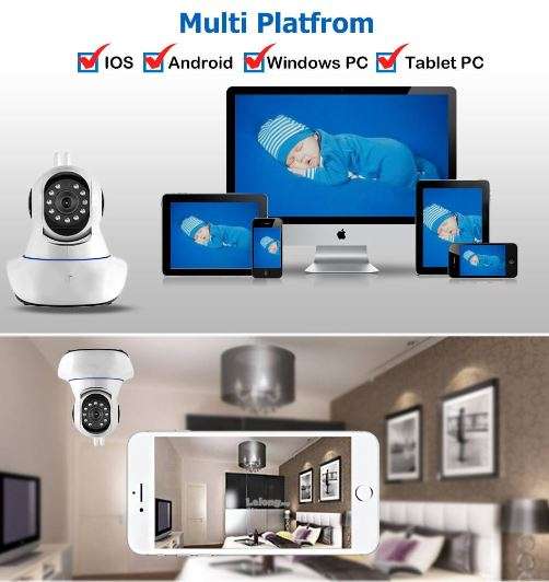 Double Antenna Wireless CCTV Surveillance Security Camera with Pan/Tilt/Zoom Night Vision
