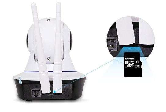 Double Antenna Wireless CCTV Surveillance Security Camera with Pan/Tilt/Zoom Night Vision