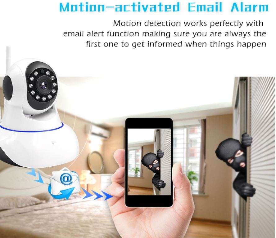 Double Antenna Wireless CCTV Surveillance Security Camera with Pan/Tilt/Zoom Night Vision