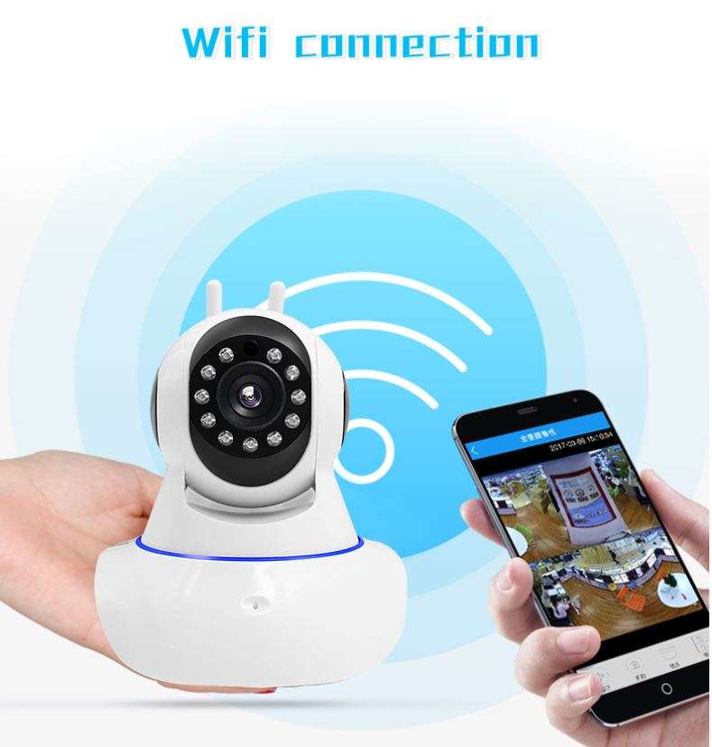 Double Antenna Wireless CCTV Surveillance Security Camera with Pan/Tilt/Zoom Night Vision
