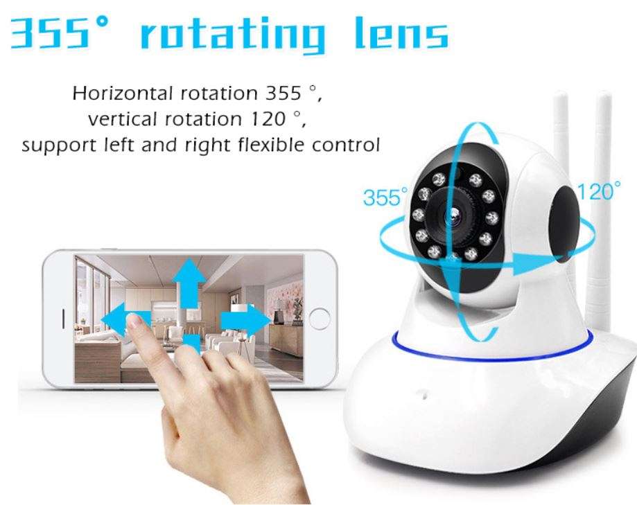 Double Antenna Wireless CCTV Surveillance Security Camera with Pan/Tilt/Zoom Night Vision