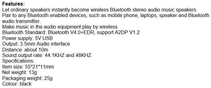 Wireless Bluetooth USB Music Receiver, Data Transfer & Hands-free Calls