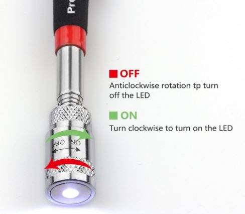 LED Extendable Magnetic Pick-up Tool with Flash Light