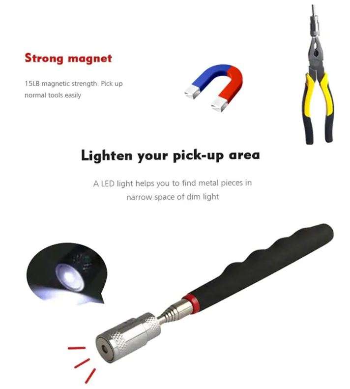 LED Extendable Magnetic Pick-up Tool with Flash Light