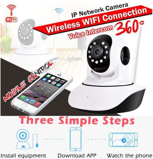 Double Antenna Wireless CCTV Surveillance Security Camera with Pan/Tilt/Zoom Night Vision