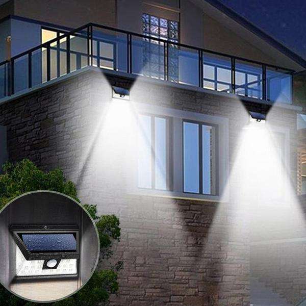 32 LED Solar Wall Light - Stay on Dim Light Mode & Brighten with Motion
