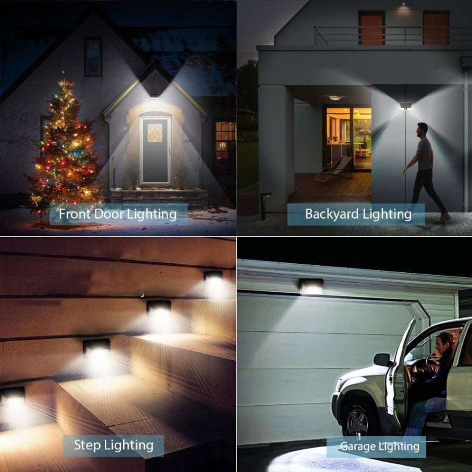 32 LED Solar Wall Light - Stay on Dim Light Mode & Brighten with Motion