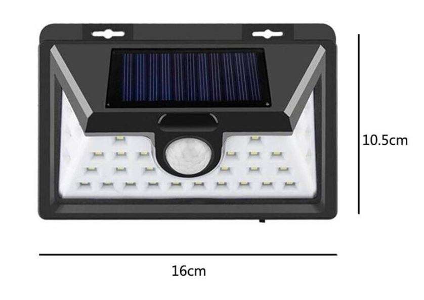 32 LED Solar Wall Light - Stay on Dim Light Mode & Brighten with Motion