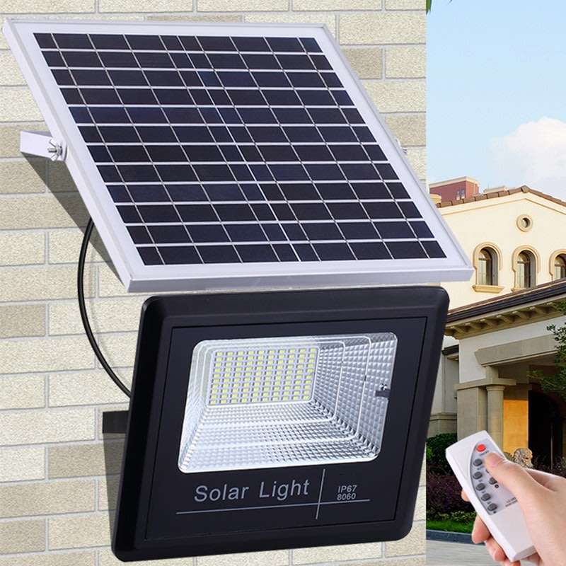 40W Super Bright LED Solar Flood Light With 5M Cable, Solar Panel & Remote Control