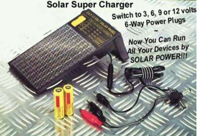 4 IN 1 Super Charge Solar Panel - Adjustable to 3, 6, 9 and 12 volt