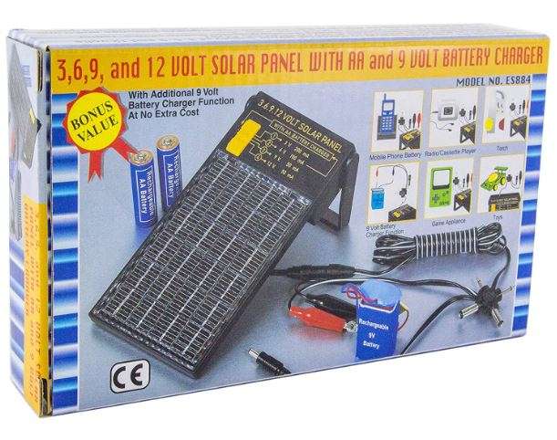 4 IN 1 Super Charge Solar Panel - Adjustable to 3, 6, 9 and 12 volt