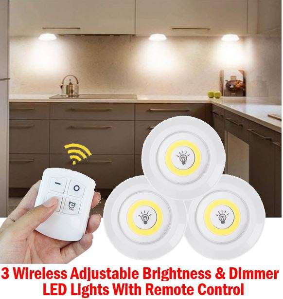 4 Piece Remote Control Multi-function LED Light Set with Dimmer Control & Timer