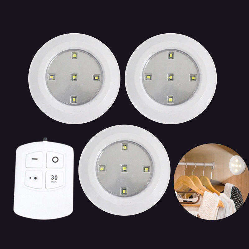 4 Piece Remote Control Multi-function LED Light Set with Dimmer Control & Timer