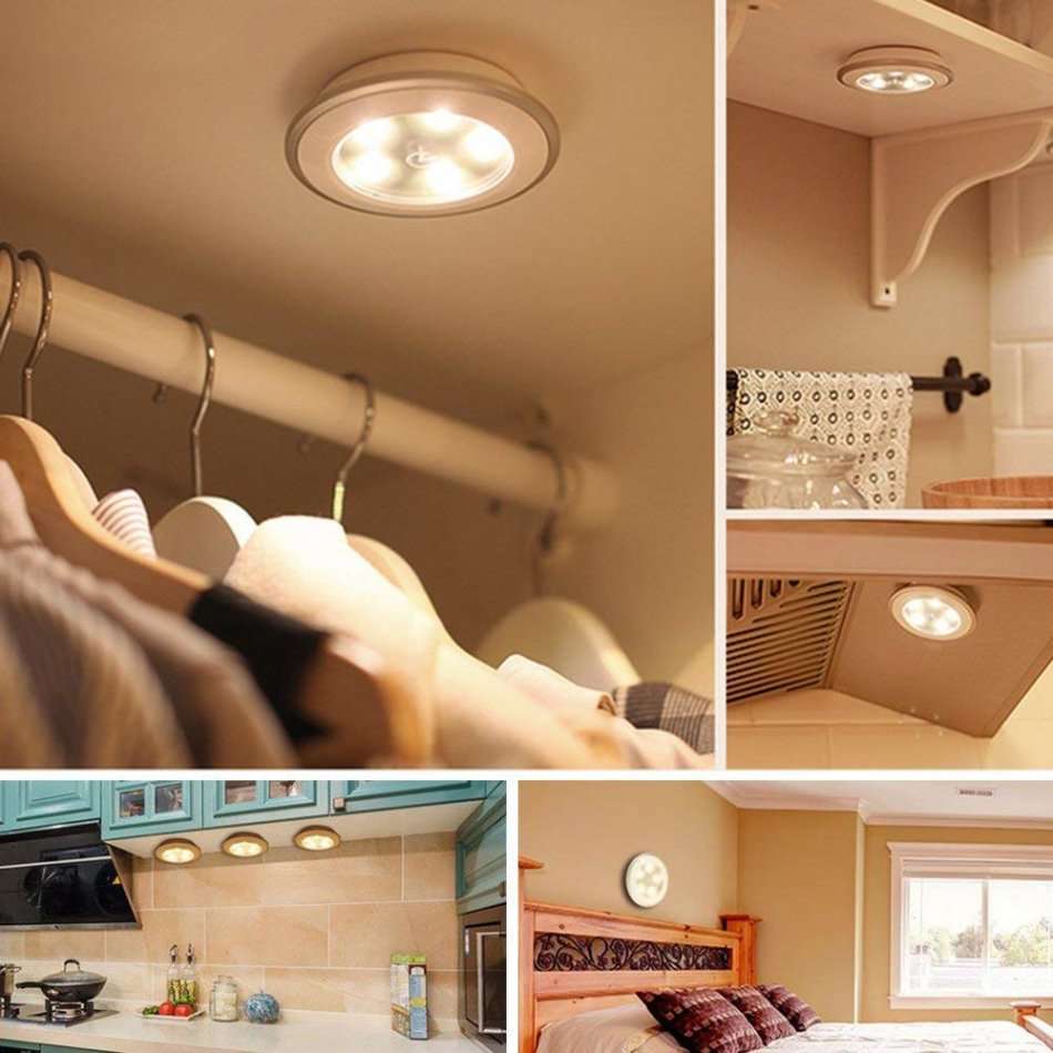 4 Piece Remote Control Multi-function LED Light Set with Dimmer Control & Timer