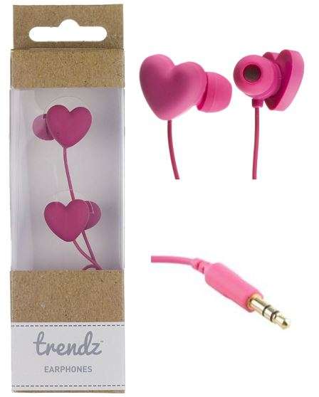 High Definition Sound Earphones in a Cool Pink Heart Shape