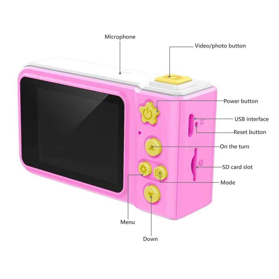 2" Kids Digital Camera  Take photos, Record Videos, Build in Microphone, Rechargeable etc