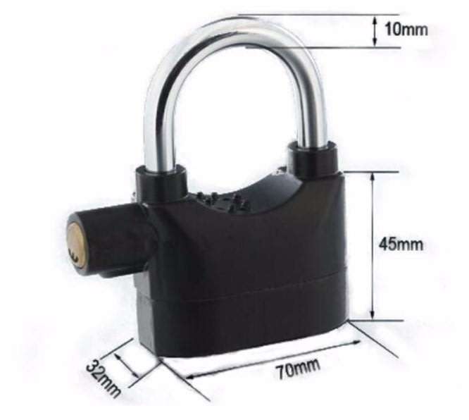 Alarm Lock - Built-in movement triggered alarm with a loud sound when the lock is hit or shaken