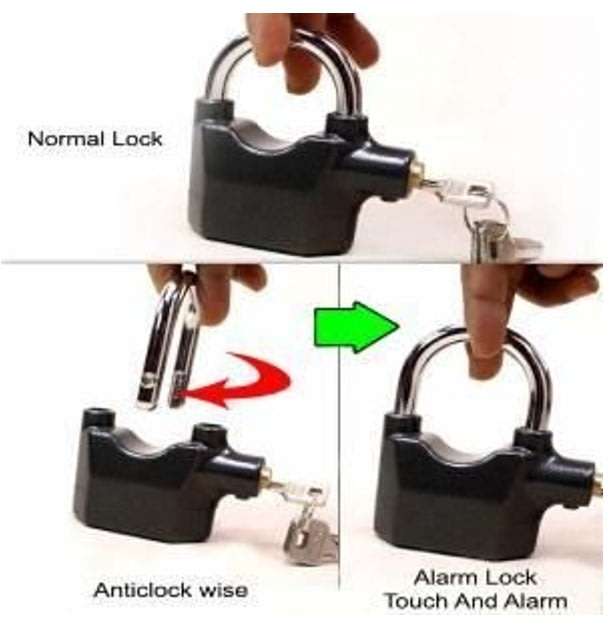 Alarm Lock - Built-in movement triggered alarm with a loud sound when the lock is hit or shaken