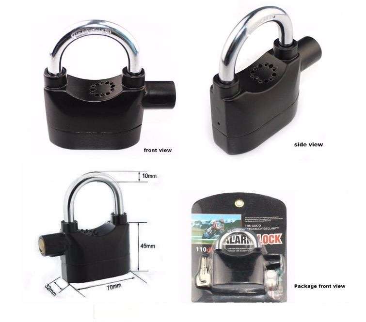 Alarm Lock - Built-in movement triggered alarm with a loud sound when the lock is hit or shaken