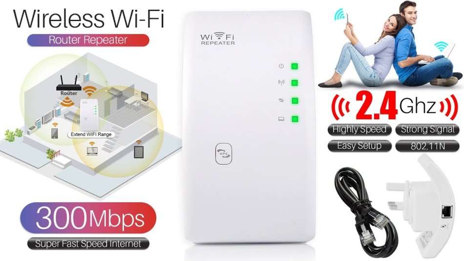 Wireless WIFI Repeater 300Mbps Signal Booster & Extender 802.11n/b/g