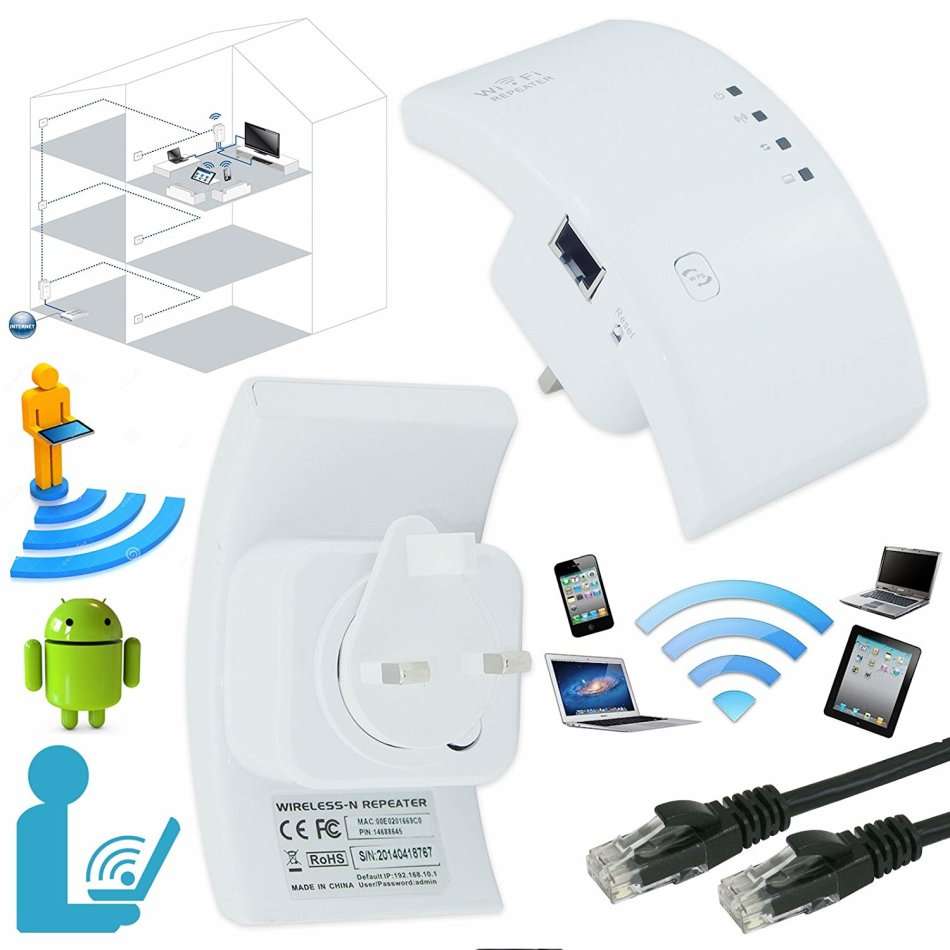 Wireless WIFI Repeater 300Mbps Signal Booster & Extender 802.11n/b/g