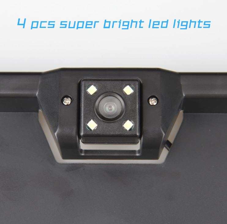 License Plate Holder with HD IR Camera - Easy to install without drilling holes, Night Vision etc.