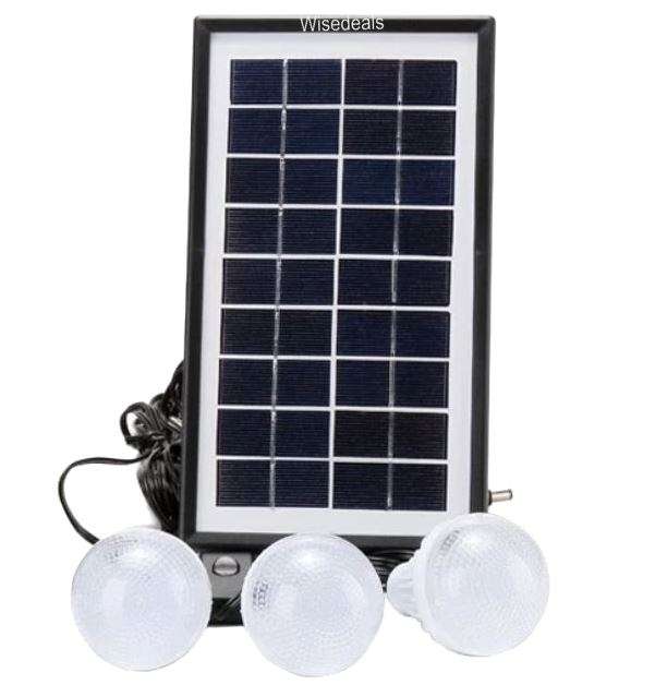 SOLAR FM Radio Light System - Control Radio Unit, 3 LED Lights, Solar Panel, Remote & 10 in 1 Cable