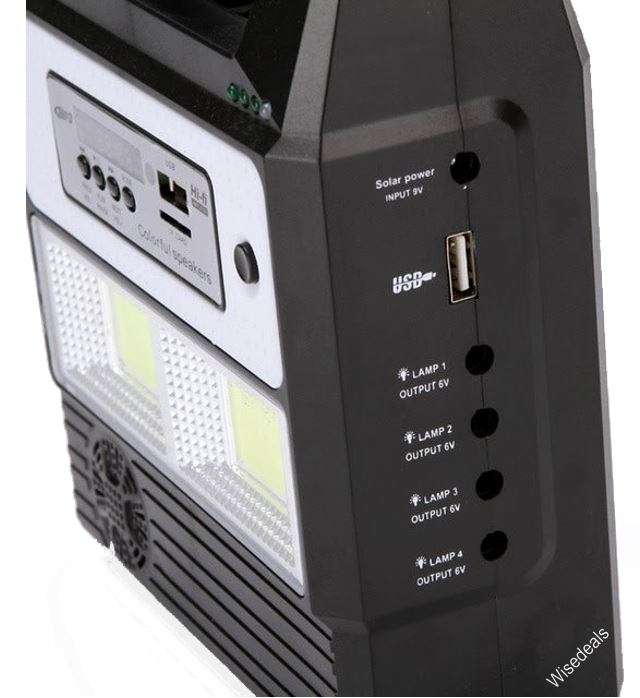 SOLAR FM Radio Light System - Control Radio Unit, 3 LED Lights, Solar Panel, Remote & 10 in 1 Cable