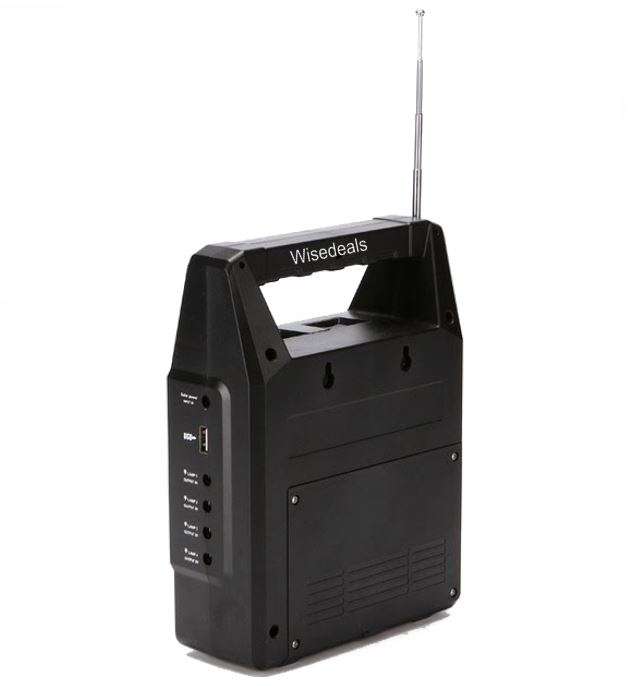 SOLAR FM Radio Light System - Control Radio Unit, 3 LED Lights, Solar Panel, Remote & 10 in 1 Cable