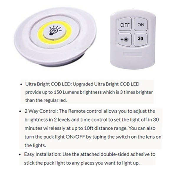 Remote Control Multi-function Ultra Bright LED COB Light with Adjustable Light Control