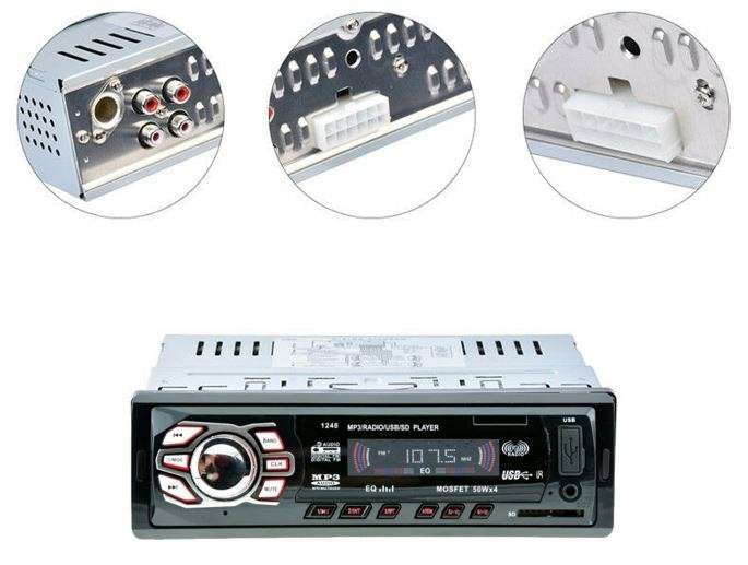 LED Car Radio & Remote - MP 3, FM Stereo, Supports USB, SD Card, AUX, 5V Charging, etc.