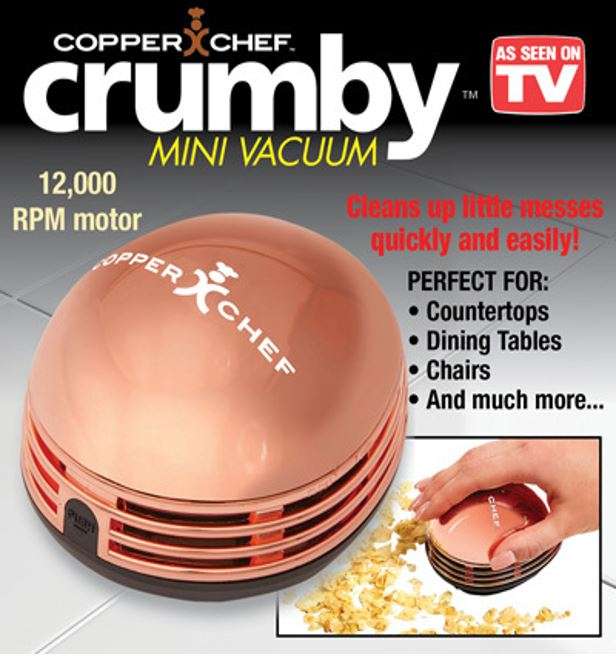 Copper Chef Crumby Handheld Vacuum  Cleans up Messes Quick and Easy