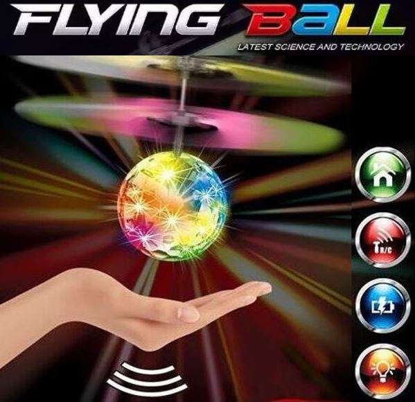 LED Disco Ball Smart Sensor Flying Helicopter - Ascend, Descend & Altitude Sensing