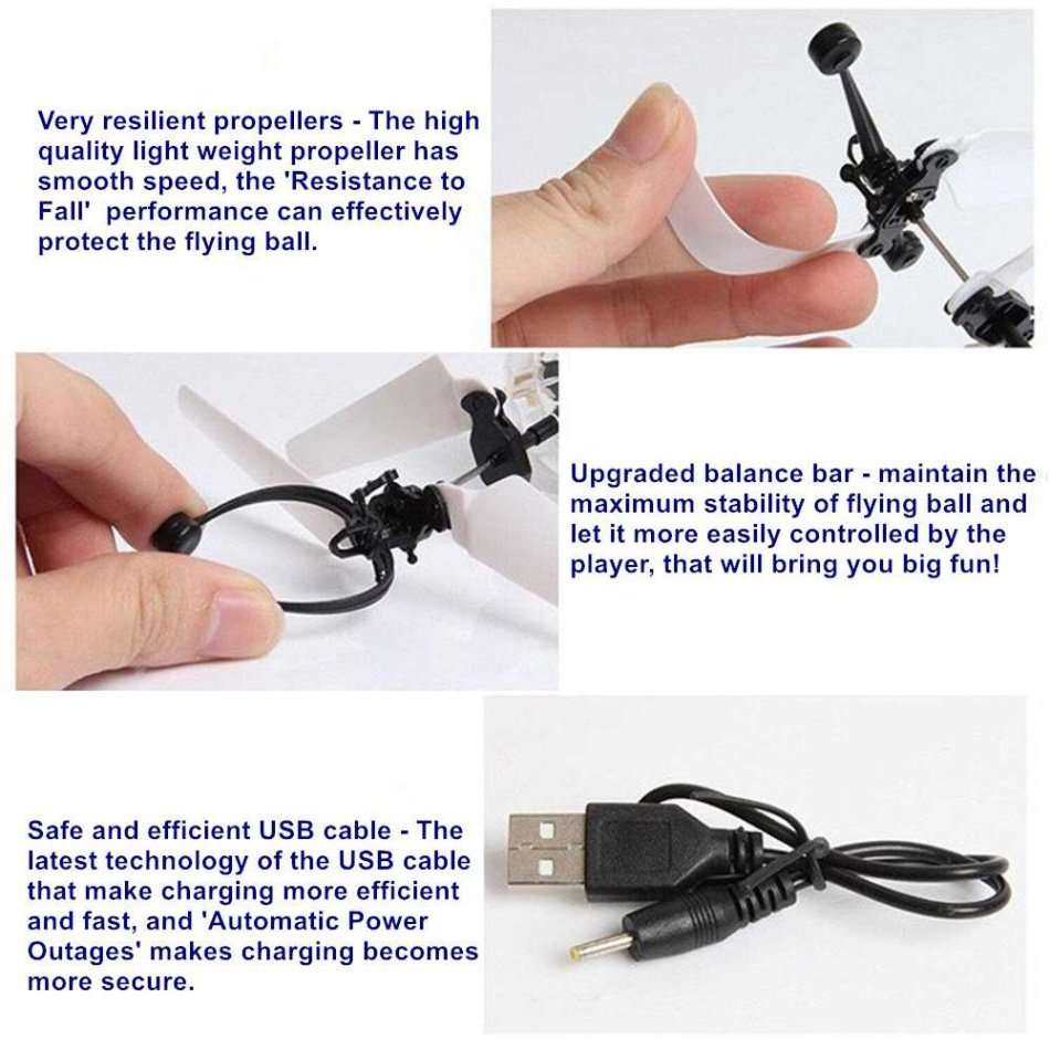 LED Disco Ball Smart Sensor Flying Helicopter - Ascend, Descend & Altitude Sensing