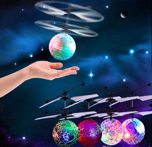 LED Disco Ball Smart Sensor Flying Helicopter - Ascend, Descend & Altitude Sensing