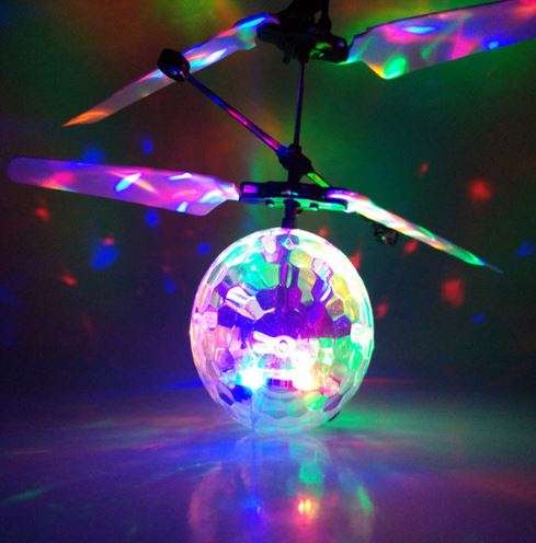 LED Disco Ball Smart Sensor Flying Helicopter - Ascend, Descend & Altitude Sensing