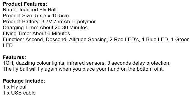 LED Disco Ball Smart Sensor Flying Helicopter - Ascend, Descend & Altitude Sensing