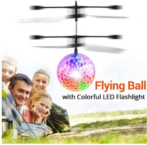 LED Disco Ball Smart Sensor Flying Helicopter - Ascend, Descend & Altitude Sensing