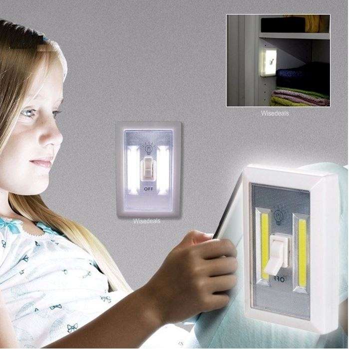 COB LED Magnetic Wall Switch Night Light - Compact, Convenient, Practical and Battery-powered