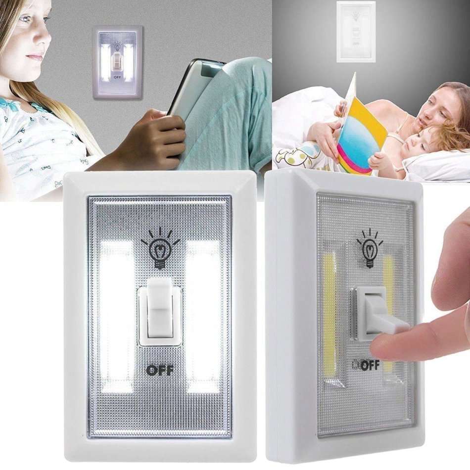 COB LED Magnetic Wall Switch Night Light - Compact, Convenient, Practical and Battery-powered
