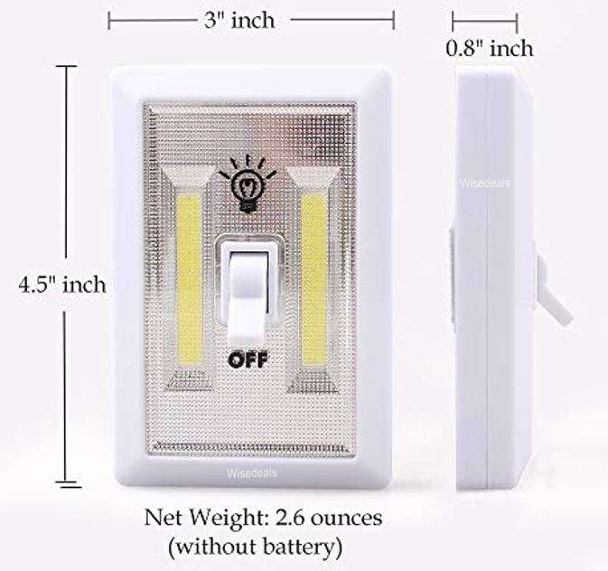 COB LED Magnetic Wall Switch Night Light - Compact, Convenient, Practical and Battery-powered