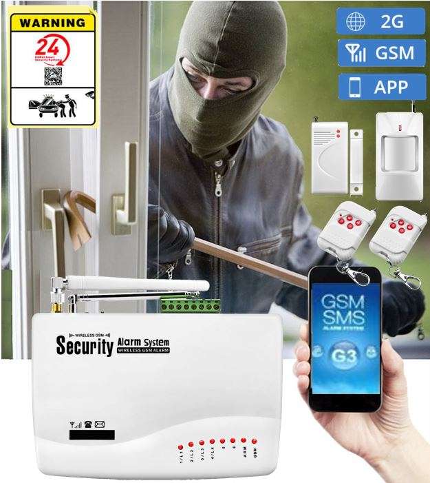 Wireless Alarm System - Alarm sounds when motion is detected and an SMS is send to the owner