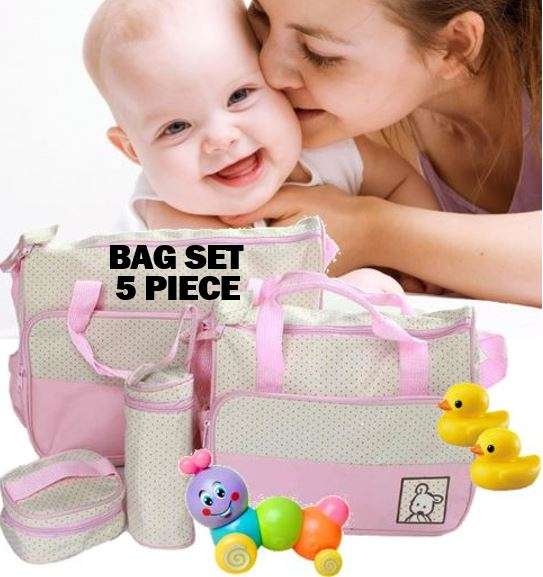 Multi-functional 5 in 1 Baby Bag Set - Waterproof, elegant and durable