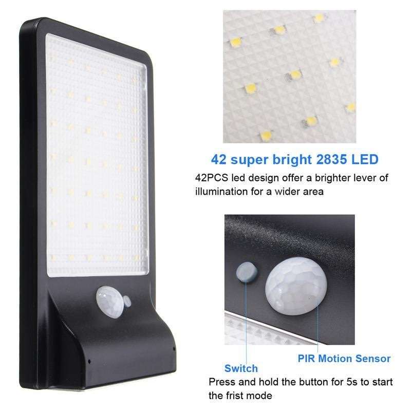 LED SOLAR Street Light, 20W, PIR, Motion Sensor, Waterproof with 3 Lighting Modes