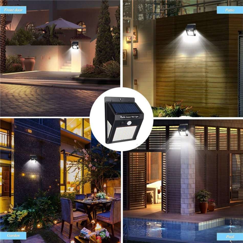 40 LED Solar Power Wall Light, PIR Motion Sensor, Waterproof, Night Sensor & Eco-friendly, 3 Modes