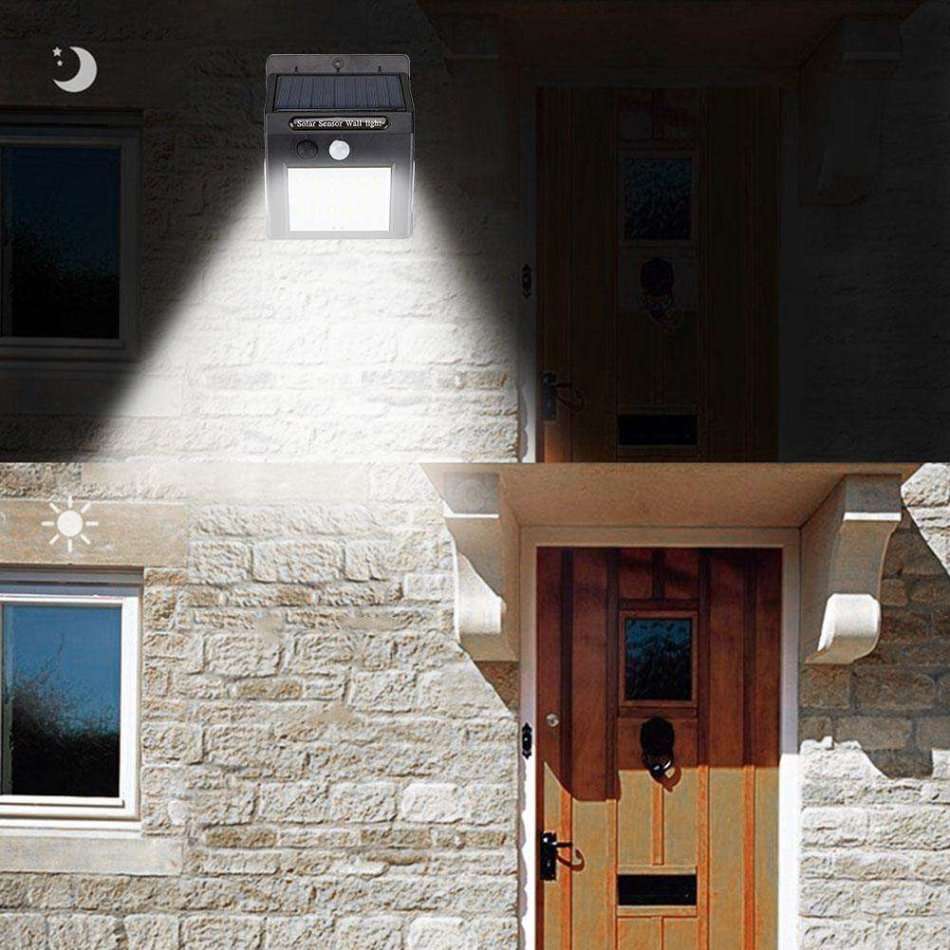 40 LED Solar Power Wall Light, PIR Motion Sensor, Waterproof, Night Sensor & Eco-friendly, 3 Modes
