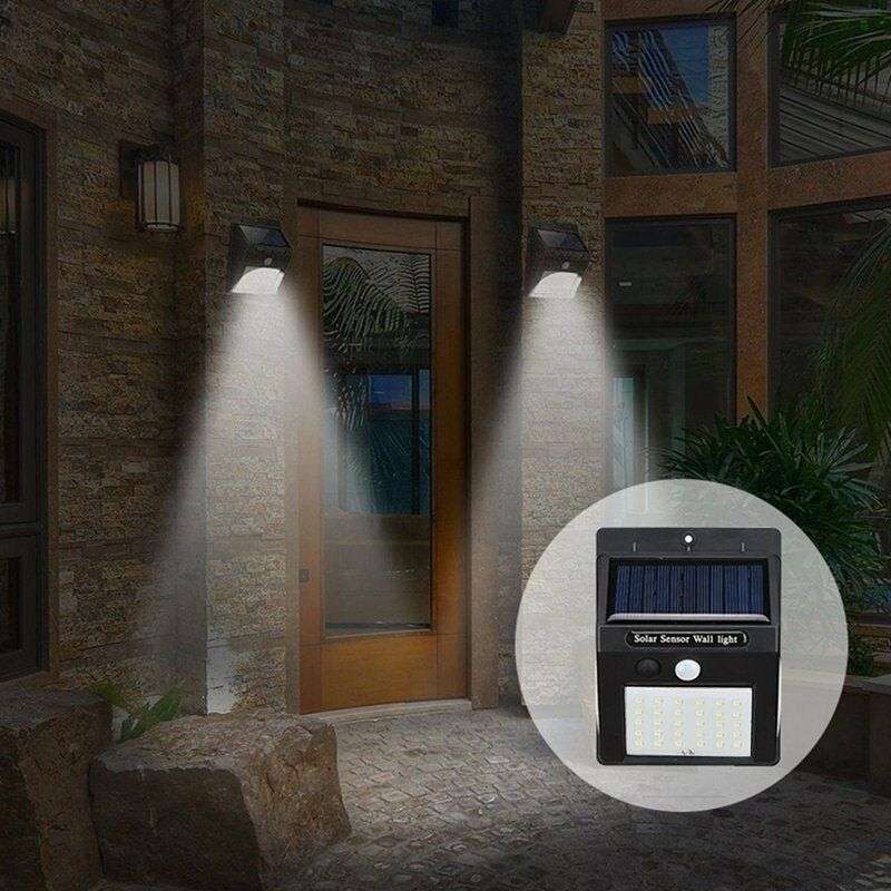 40 LED Solar Power Wall Light, PIR Motion Sensor, Waterproof, Night Sensor & Eco-friendly, 3 Modes